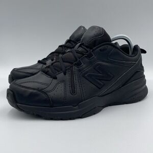 New Balance 608v5 Men's 8 2E Wide Black Leather Slip Resistant Shoes MX608AB5